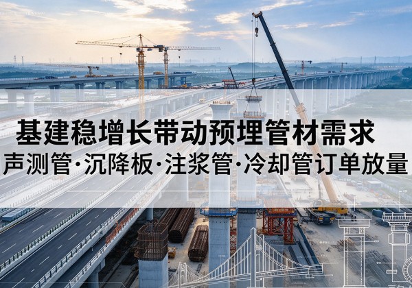 阜新基建稳增长带动预埋监测管材需求，声测管、沉降板、注浆管订单持续放量